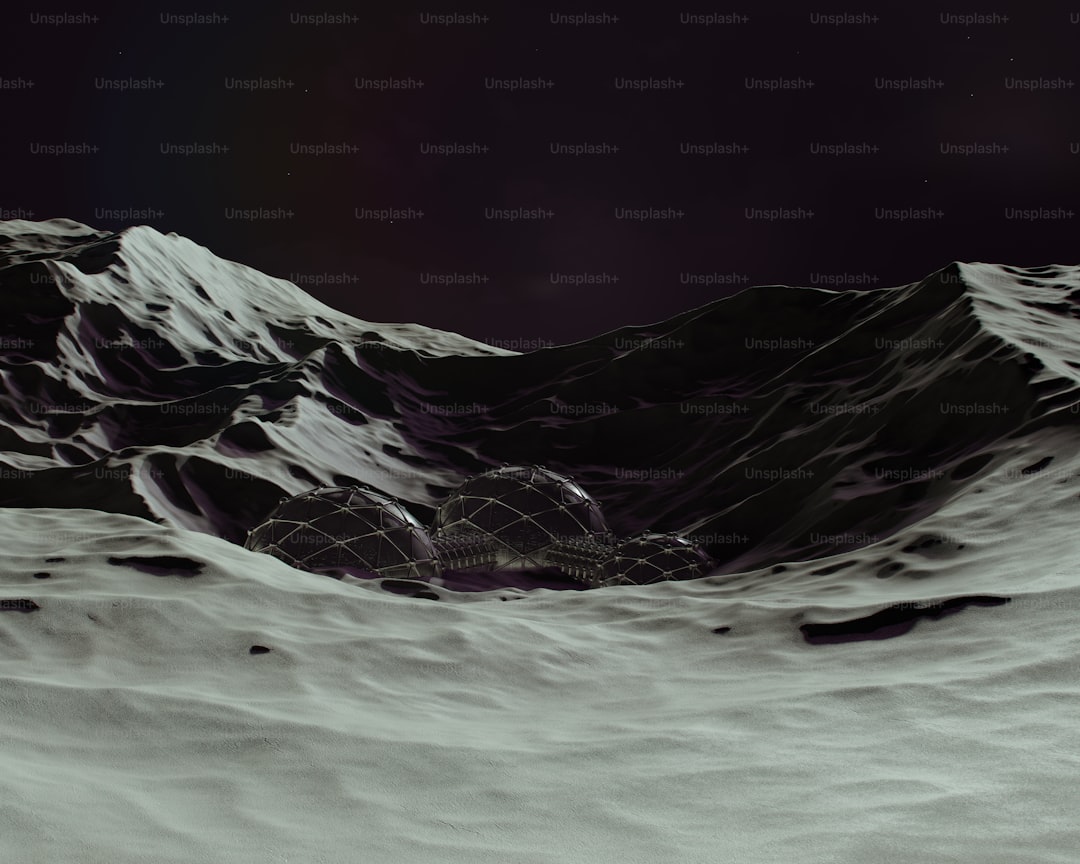 A computer generated image of the surface of the moon