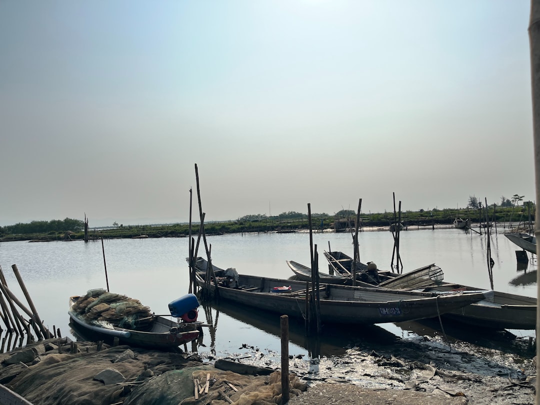 a couple of boats that are sitting in the water