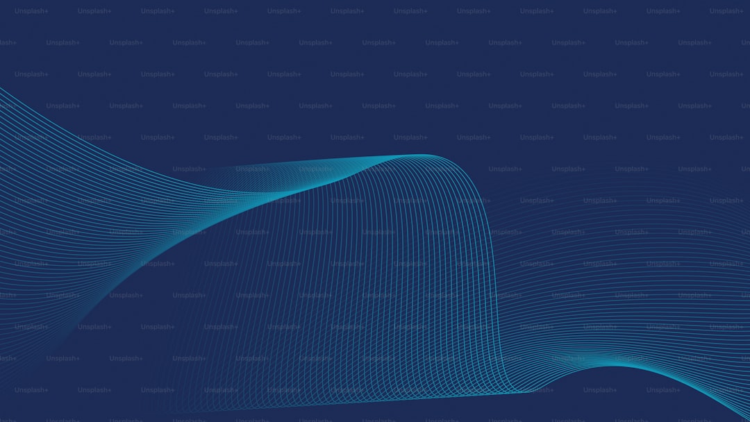 a dark blue background with wavy lines