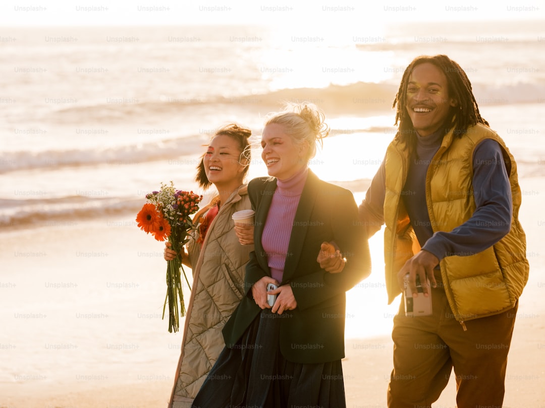 a group of women holding flowers