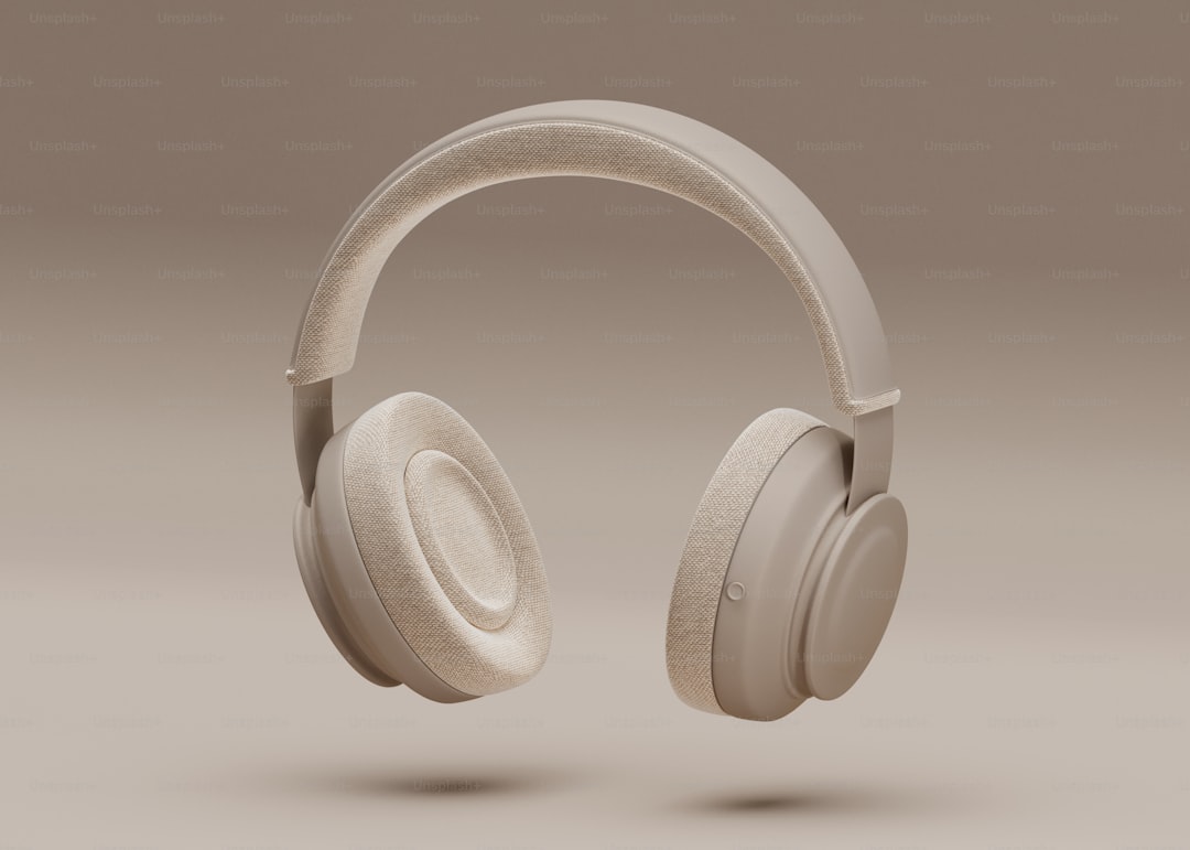 a pair of headphones sitting on top of each other