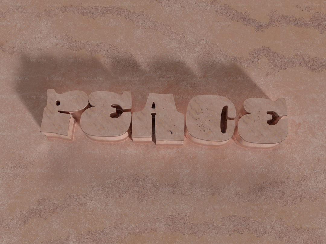 a word made out of wooden letters sitting on top of a table