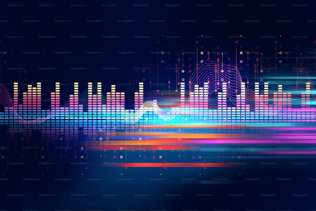 colorful Audio waveform abstract technology background ,represent digital equalizer technology