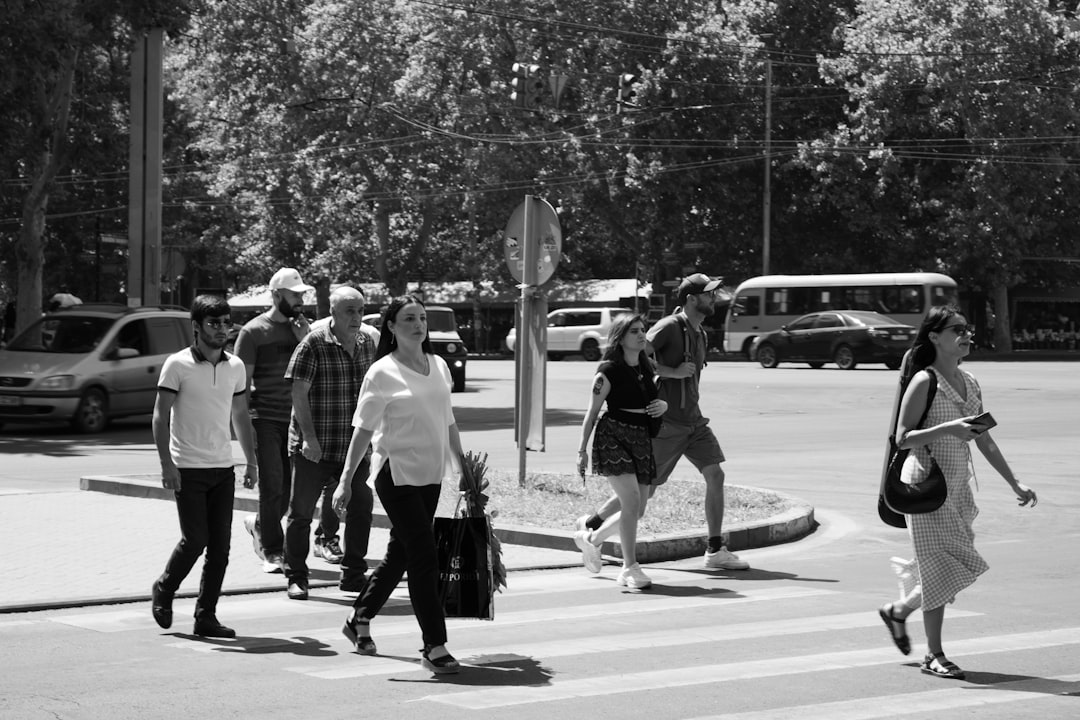 people crossing the street