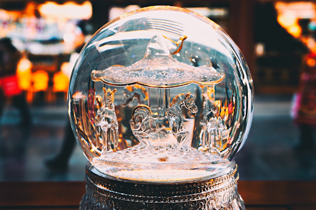 shallow focus photo of gray snow globe