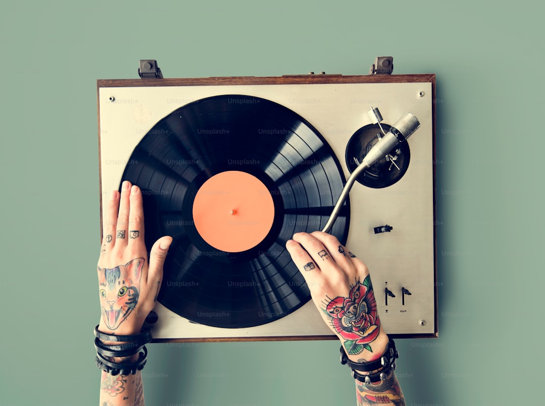 Vinyl Audio Music Rhythm Playing Tattoo Art Concept